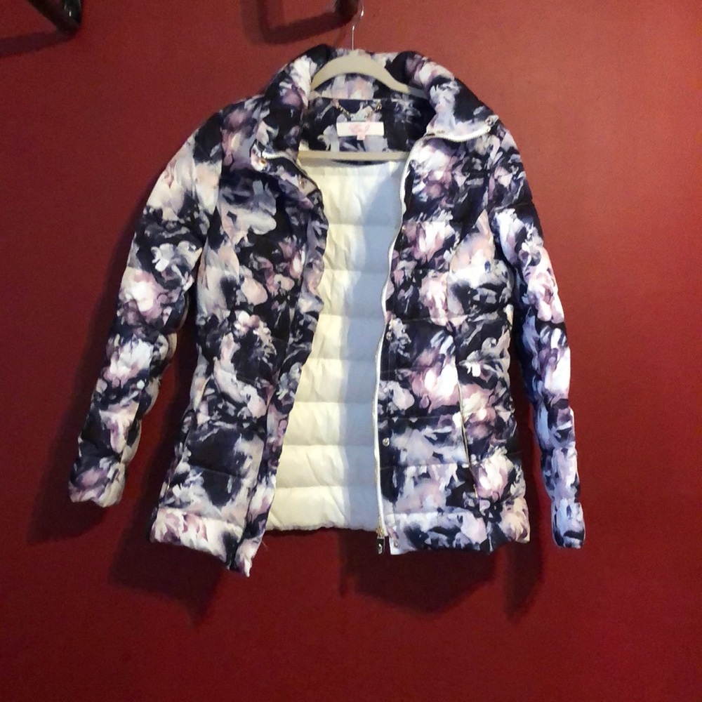Eliza J Floral Printed Duck Down Jacket size M